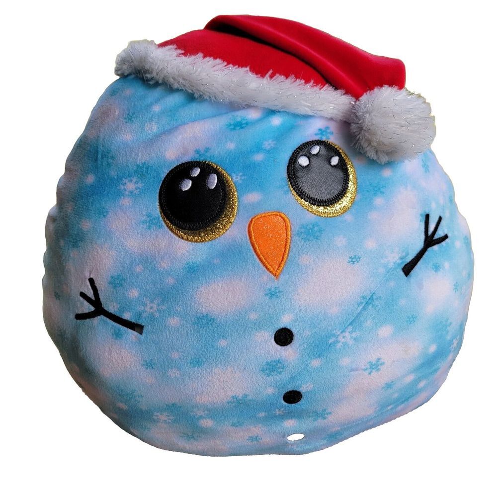 Ty Squishy Beanies FLECK, Large 15 Inch,‎ Snowman with snowflakes